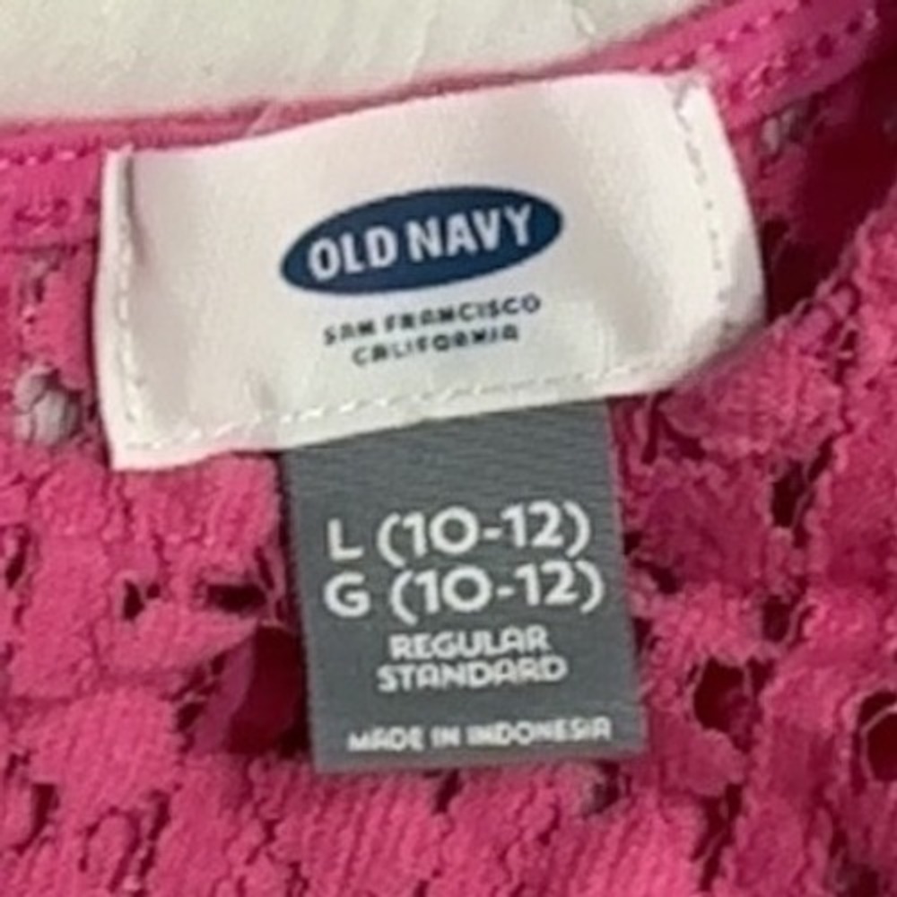 Old Navy Active Tank Top Set of 2 Tie Dye & Crochet Pink Top Size L(10-12) - Picture 4 of 13